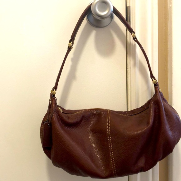 🔵LC LEATHER DARK RUST SMALL SHOULDER BAG - Picture 8 of 9
